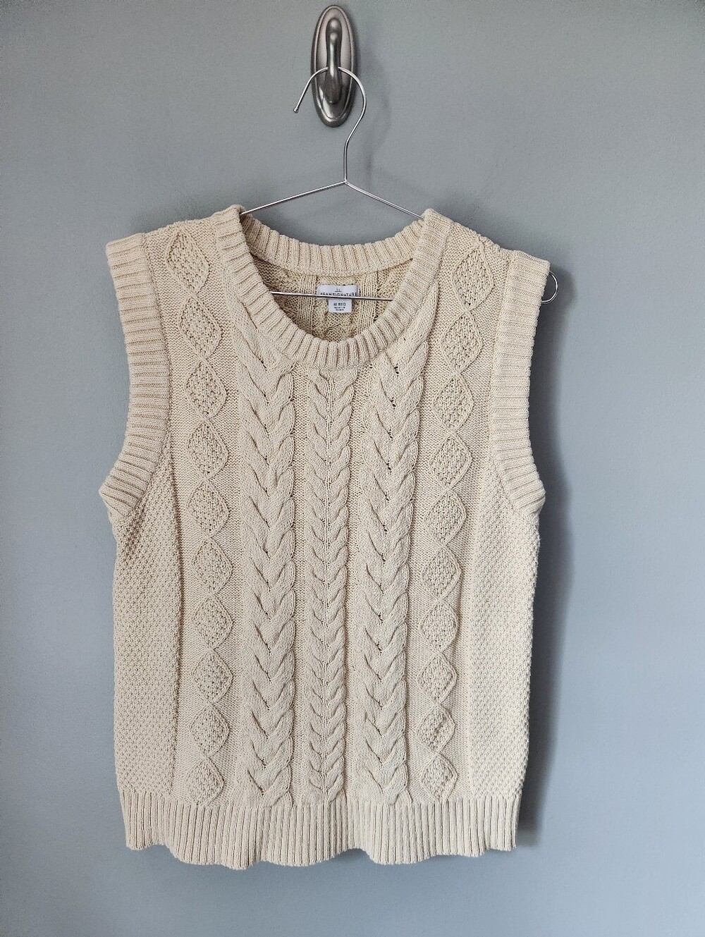 LL Bean Signature Cotton Fisherman Sweater Vest Women's Size Medium
